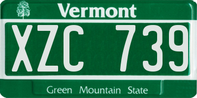 VT license plate XZC739