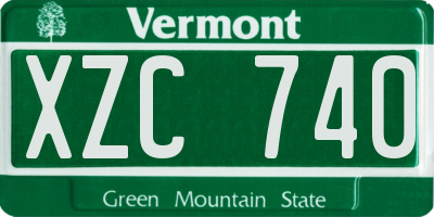 VT license plate XZC740