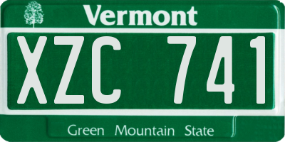 VT license plate XZC741