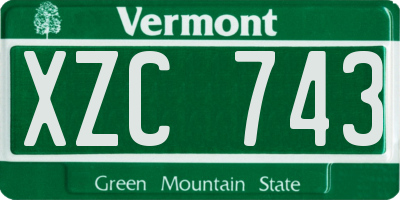VT license plate XZC743