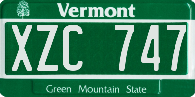 VT license plate XZC747
