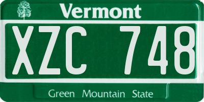 VT license plate XZC748