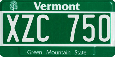 VT license plate XZC750