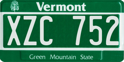VT license plate XZC752
