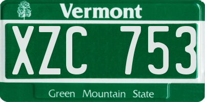 VT license plate XZC753
