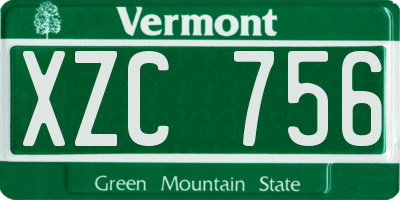 VT license plate XZC756