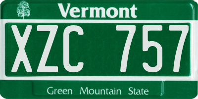 VT license plate XZC757