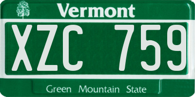 VT license plate XZC759