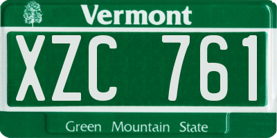 VT license plate XZC761
