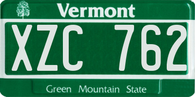 VT license plate XZC762