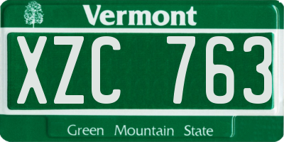 VT license plate XZC763