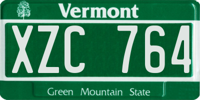 VT license plate XZC764