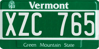 VT license plate XZC765
