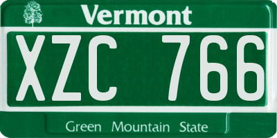 VT license plate XZC766
