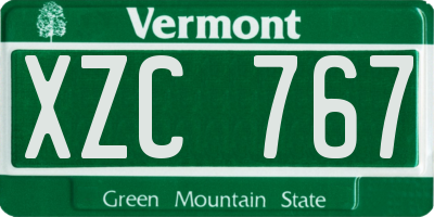 VT license plate XZC767