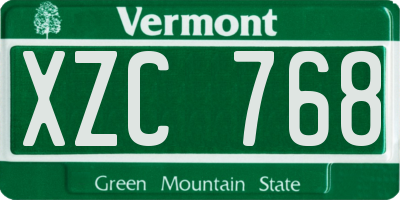 VT license plate XZC768