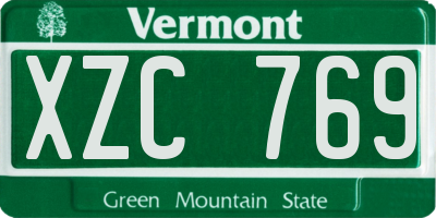 VT license plate XZC769