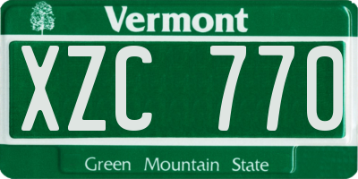 VT license plate XZC770
