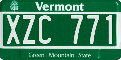 VT license plate XZC771