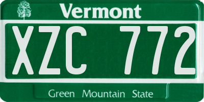 VT license plate XZC772