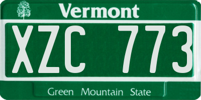 VT license plate XZC773