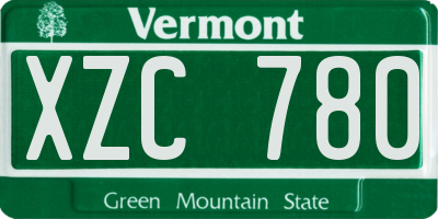 VT license plate XZC780