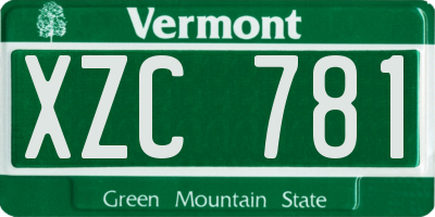 VT license plate XZC781