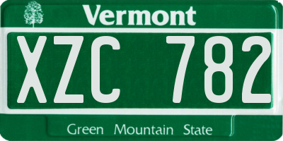 VT license plate XZC782