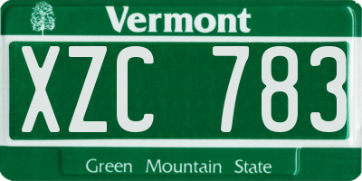 VT license plate XZC783