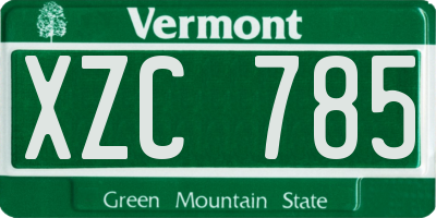 VT license plate XZC785