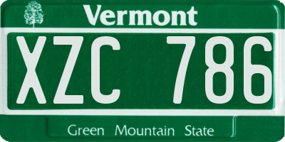 VT license plate XZC786