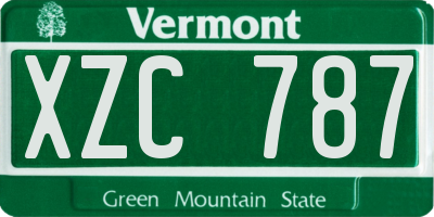 VT license plate XZC787