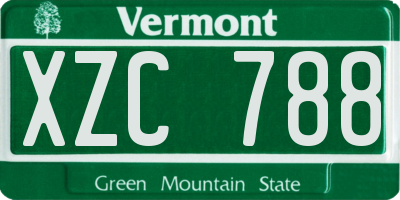 VT license plate XZC788