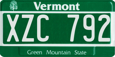 VT license plate XZC792