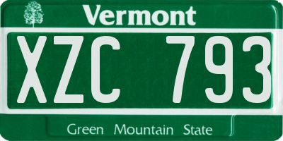 VT license plate XZC793
