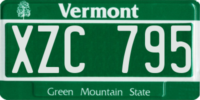 VT license plate XZC795