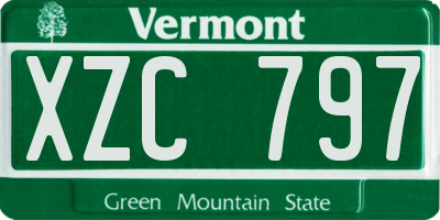 VT license plate XZC797
