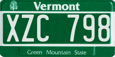 VT license plate XZC798