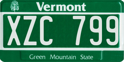 VT license plate XZC799
