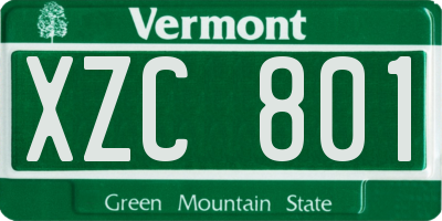 VT license plate XZC801