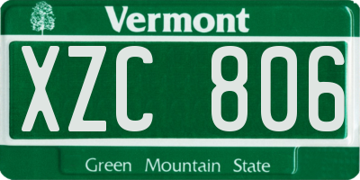 VT license plate XZC806