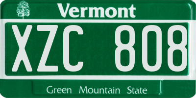 VT license plate XZC808