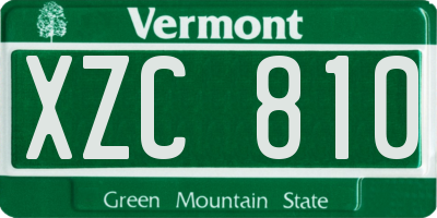 VT license plate XZC810