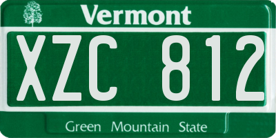 VT license plate XZC812