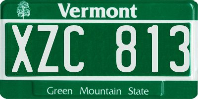 VT license plate XZC813