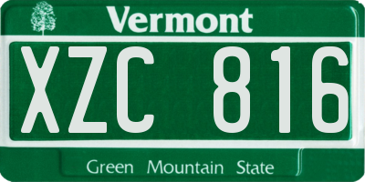VT license plate XZC816