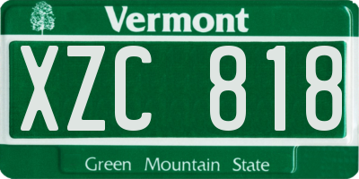 VT license plate XZC818