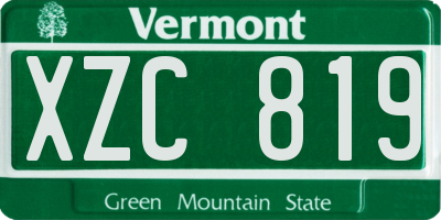 VT license plate XZC819