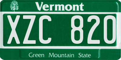 VT license plate XZC820
