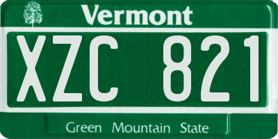 VT license plate XZC821